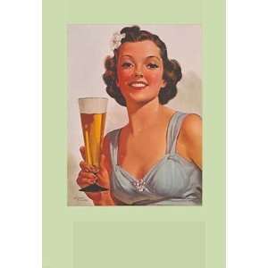   Pin Up Advertising Beer Antique Advertising Poster