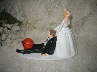 FUNNY WEDDING HUMOROUS BASKETBALL SPORTS CAKE TOPPER  