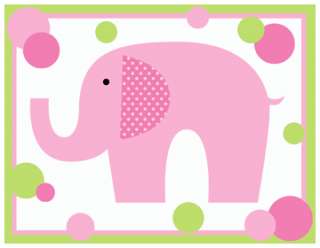   DOT ELEPHANTS BABY GIRL NURSERY WALL ART BORDER STICKERS DECALS  