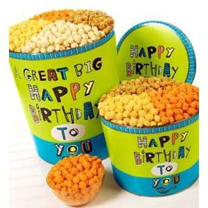 Great Big Happy Birthday Popcorn Tins Grocery & Gourmet Food