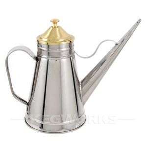 Stainless Steel Olive Oil Can   Long Pouring Spout 24oz 811642015662 