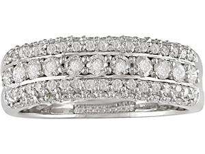    14k Gold 3/4ct TDW Diamond 3 row Anniversary Ring (H I 