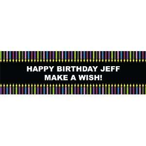 Birthday Candles Personalized Banner Standard 18 x 61