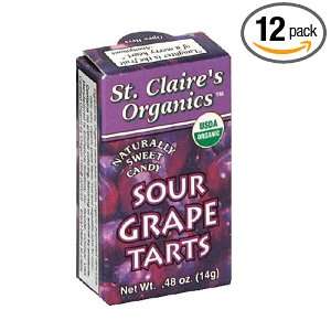 St. Claires Organics, Sour Grape Tarts, 0.48 Ounce Boxes (Pack of 12 