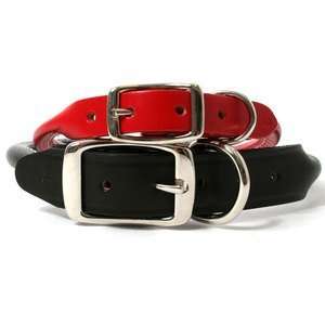  Rolled Leather Dog Collar 14 BLACK