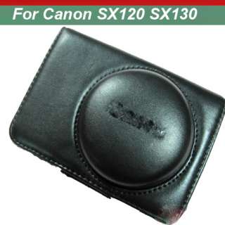 Leather Camera Case bag for Canon Powershot SX120 SX130 Black  
