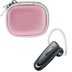 Samsung HM1100 Bluetooth Headset + GTMax Pink Bluetooth Carrying Pouch 