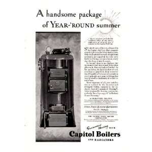  1927 Ad Capitol Boiler Radiator Year Round Summer Original 