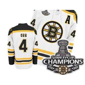  Champions Patch Boston Bruins #4 Bobby Orr White Hockey 