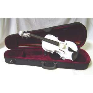   Carrying Case + Bow + Accessories   White Color Musical Instruments
