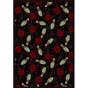  Joy Carpets Retro Bowl Fireball Red Rectangle 5.40 x 7.80 