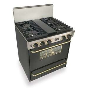   Convection Oven, Gas Broiler And Continuous Top Grates   Black Finish