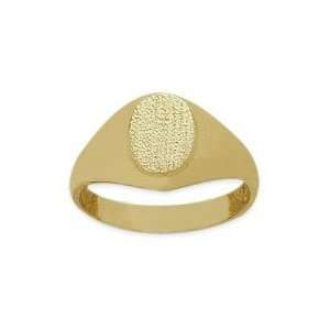    10 Karat Yellow Gold Brushed Finish Oval Baby Ring Jewelry