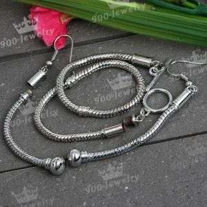 Earring Hook + Snake Chain Charm For Big Hole Beads Set  