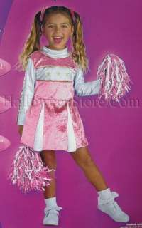 Pink Cheerleader Toddler Costume includes Pink and White Cheerleading 