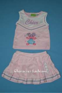  ABBY CADABBY Cheerleader Outfit Set 2T 3T 4T Shirt Skirt SESAME STREET