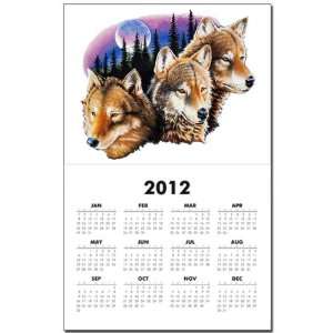  Calendar Print w Current Year Darkside Wolves Moon And 