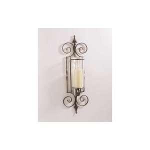  Set of 2 Candle Wall Sconce Hurricane Lamps Iron Twist 