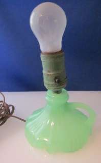 Jadeite Finger Lamp Table Vintage Bedroom Glows Maker? Antique  
