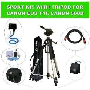  Sport Kit with Tripod for Canon EOS T1i, Canon 500D, with 