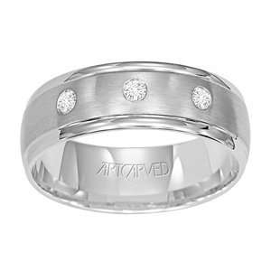   Mens 1/4 Carat Diamond 14k White Gold Eternity Wedding Ring (6.00 mm