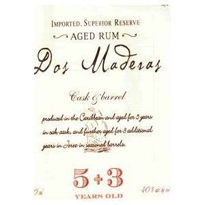  Dos Maderas Caribbean Rum 5 + 3 750ML Grocery & Gourmet 