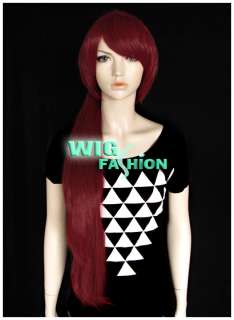 New Super Long Straight Dark Red Fashion Hair Wig NZ80  