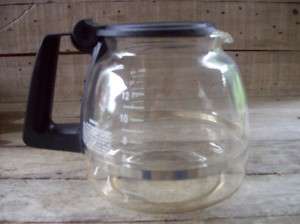 Replacement 12 Cup Glass Coffee Pot Black Handle 6 1/2  