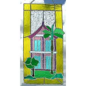  Yellow Caribbean House Design   Stained Glass Suncatcher 