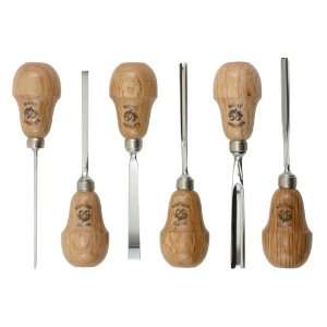   511 0050 6 Piece Pear Handled Wood Carving Set