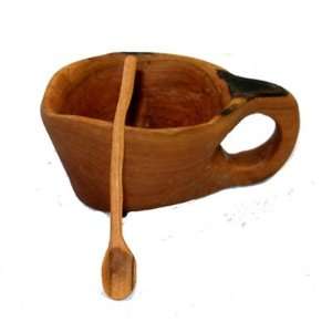   Olive Wood Salt Pot and Spoon   Gifts with Humanity