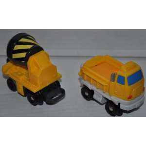 GeoTrax Yellow Payload Truck & Cement Mixer Car Trailer (with Moving 