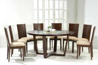 Modern Contemporary Walnut Wood Dining Room Chairs Set  