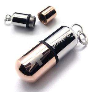 Stainless Steel Copper Pill Mens Pendant Necklace  