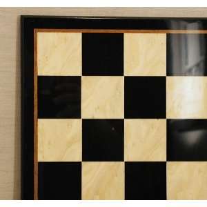  Black and Madrona Burl Glossy Chess Board 