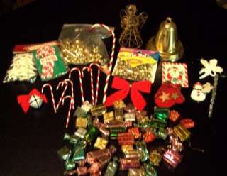   Christmas Craft Items Over 100 pieces Candy Canes Jingle Bells Stars