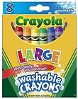 Crayola Washable Crayons Large 8 Colors/Box (52 3280)