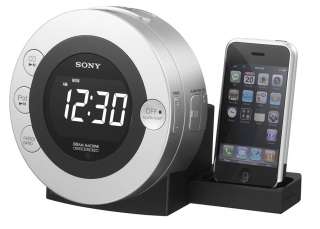 Sony ICFCD3iP CD Clock Radio for iPod and iPhone (Silver 