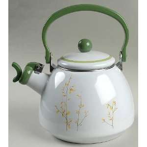  Corning Kobe Kettle with Lid Metal, Whistler, Fine China 