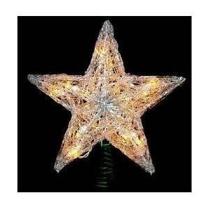   Lighted Snowy Crystal Style Star Christmas Tree Topper   Clear Lights