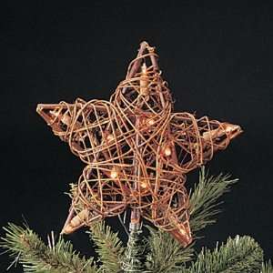   Rattan 3D Star Christmas Tree Topper   Clear Lights