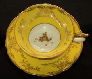 Royal Tettau BAVARIA Antique YELLOW Simply Tea cup and saucer  