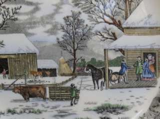 Adams Currier & Ives Home to Thanksgiving Plate  
