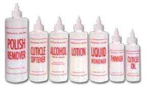   Solution Bottles Polish remover, lotion, acetone, cuticle oil  