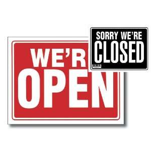  9 X 12 Open Sign w/ Closed Sign on Back, Case Pack 24 