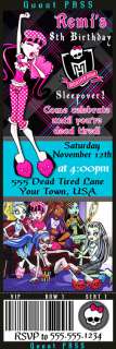   Monster High Birthday Invitations Dead Tired, Spa & Dawn of the Dance