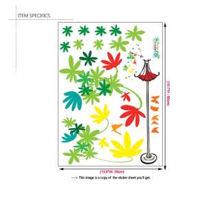 Colorful Flowers DIY Wall Decorative Sticker Removable  