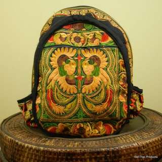 Hmong Embroired Unigue Backpack Book Bag Purse Thai Art Handmade Hill 