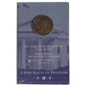  Obama Inauguration Collectors Coin on Card with a Brief 