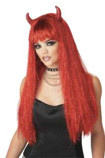 Dazzling Devil Halloween Costume Wig Red  